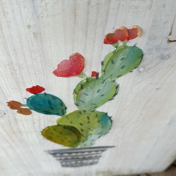 Wooden Potted Cactus Paintings - Picture 9 of 15